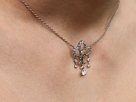 Edwardian Diamond Pendant Wearing Image