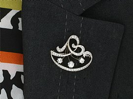 wearing Old European Cut Diamond Brooch