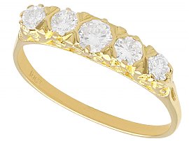 0.84ct Diamond and 18ct Yellow Gold Five Stone Ring - Vintage Circa 1940