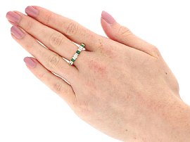emerald and diamond eternity ring wearing