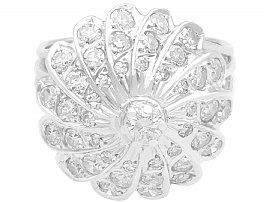 1950s Diamond White Gold Cluster Ring