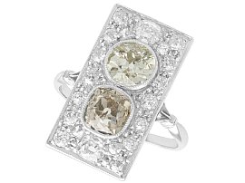 3.24ct Diamond and Platinum Dress Ring - Antique French Circa 1910
