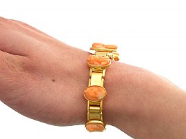 Hardstone Bracelet in Gold on wrist