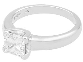 1.52 Carat Square Princess Cut Diamond Ring