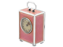 1900s Pink Enamel Miniature Clock UK