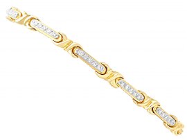 0.85 ct Diamond and 18 ct Yellow Gold Bracelet - Vintage Circa 1980