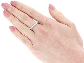 Vintage 1970s Diamond Eternity Ring on the hand