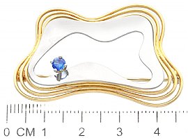 1960s Sapphire Gold Brooch Size 