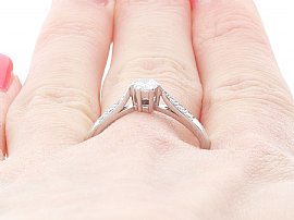 Quarter Carat Diamond Solitaire Engagement Ring on the Hand