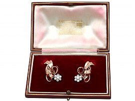 Rose Gold Diamond Earrings UK Boxed