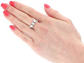 1.73ct White Gold Trilogy Diamond Ring Wearing Images