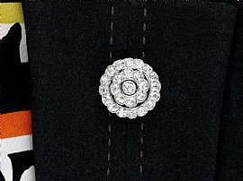 Victorian Diamond Brooch White Gold Wearing Image