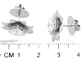 Large Diamond Flower Stud Earrings Measurements