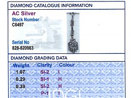 Report Card for Art Deco Diamond Pendant Platinum
