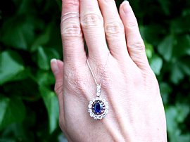 Vintage Sapphire and Diamond Pendant UK Outside 