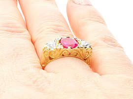 antique ruby 1930s ring
