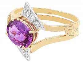 Pink Sapphire and Diamond Ring 