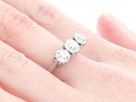 Diamond Trilogy Ring on the Hand