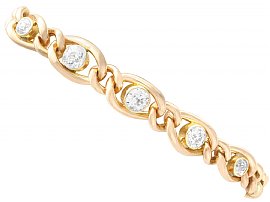 1.93ct Diamond and 14ct Yellow Gold Bracelet - Antique Circa 1890