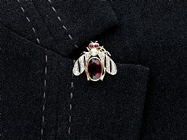 Antique Gemstone Buttonhole Wearing Image