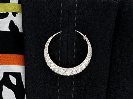 Diamond Crescent Brooch Wearing 