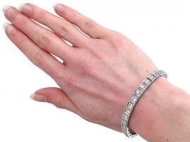 Platinum Antique Diamond Bracelet UK Wearing Image
