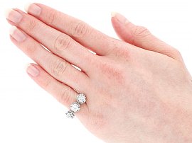 Diamond and Palladium Trilogy Ring Wearing 