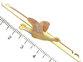 Antique Gold Bird Brooch Size 