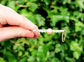 Pearl and Rose Gold Bangle