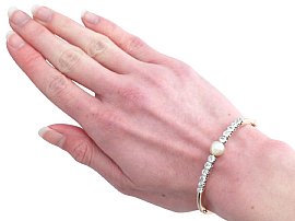Wearing Image for Pearl and Rose Gold Bangle