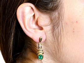 Wearing Image of Emerald Earrings