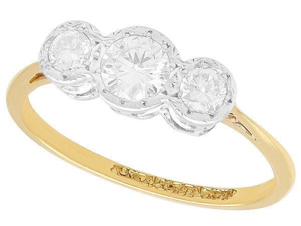 3 Diamond Wedding Ring Gold 