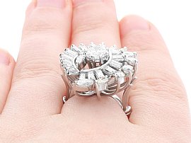 Vintage Diamond Cluster Ring on the Hand