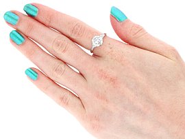 Diamond Engagement Ring in the UK on the Hand 