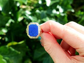 lapis lazuli signet ring outside