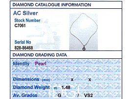 Pearl Strand Necklace Grading Data