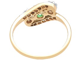 emerald and diamond twist ring