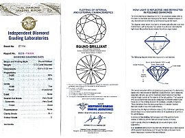1950s Platinum Diamond Ring Certificate