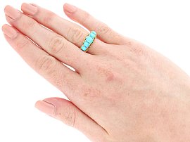 turquoise stone gold ring wearing 