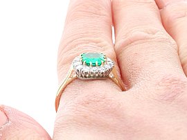 Emerald Cut Emerald Ring on the finger