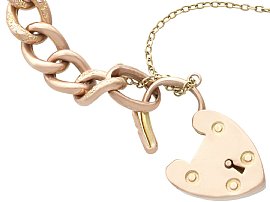 Antique Rose Gold Chain Bracelet with Padlock