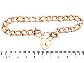 Size of Antique Gold Chain Bracelet with Padlock