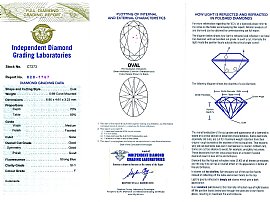Vintage Oval Cut Diamond Trilogy Ring Certificate