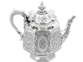 Sterling Silver Teapot - Antique Victorian (1850); C7298