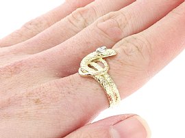 Wearing Image for Vintage 14k Yellow Gold Snake Ring