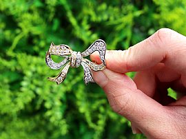 Bow Brooch with Diamonds