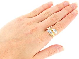 Wearing Retro Gold and Diamond Ring for Sale