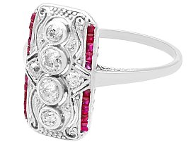 Diamond and Ruby Dress Ring White Gold for sale 