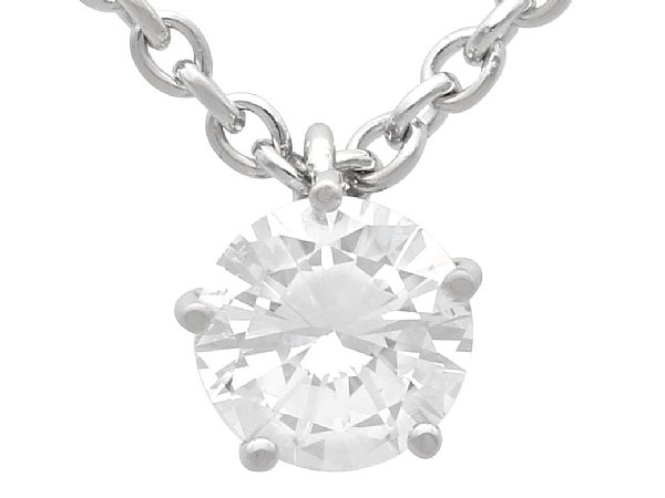 Diamond Solitaire Necklace White Gold