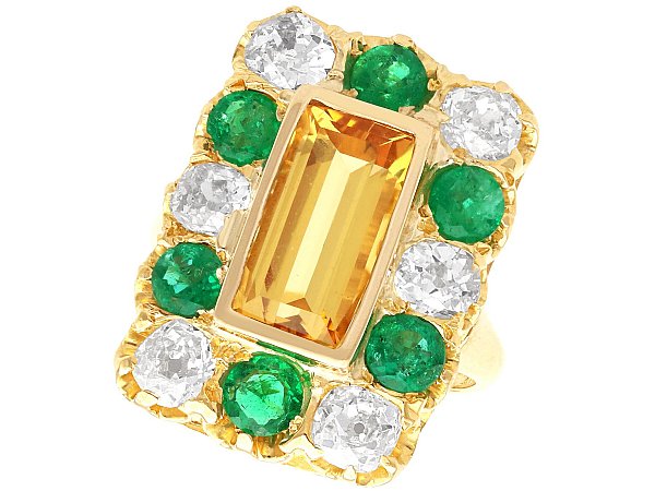 Antique Topaz and Emerald Ring UK 